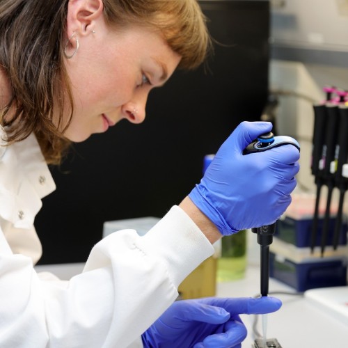 Lucia Nikolaeva-Reynolds performing targeted DNA sequencing to uncover the diversity of organisms present in a microbial community.